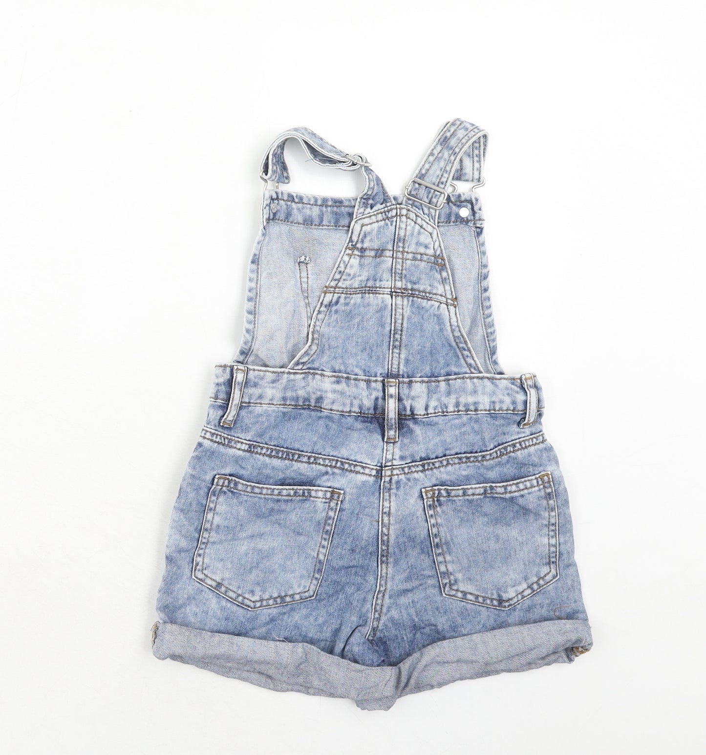 NEXT Girls Blue Cotton Dungaree One-Piece Size 6 Years Button