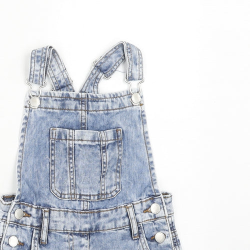NEXT Girls Blue Cotton Dungaree One-Piece Size 6 Years Button