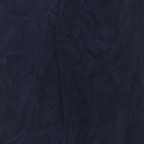 Marks and Spencer Womens Blue Cotton Trousers Size 16 Regular Zip