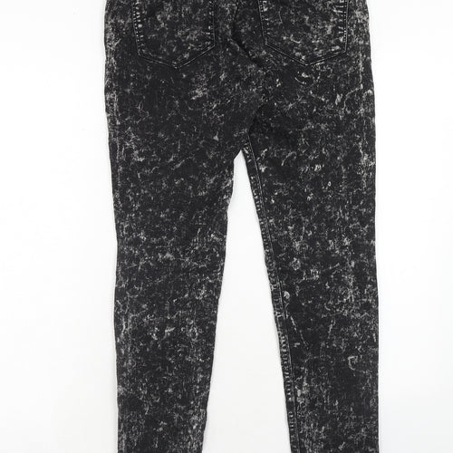 H&M Womens Black Cotton Skinny Jeans Size 14 Regular Zip