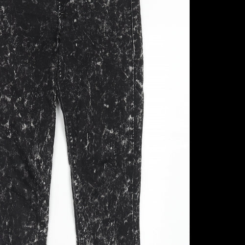 H&M Womens Black Cotton Skinny Jeans Size 14 Regular Zip
