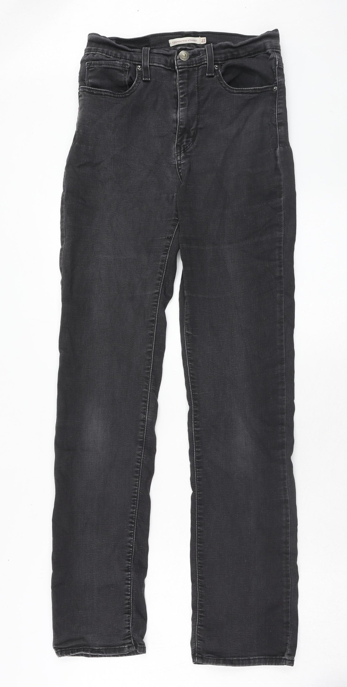 Levi's Mens Grey Cotton Straight Jeans Size 27 in Regular Zip