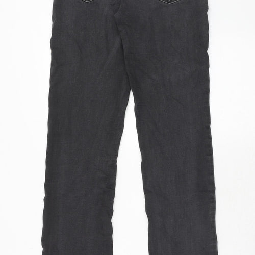 Levi's Mens Grey Cotton Straight Jeans Size 27 in Regular Zip