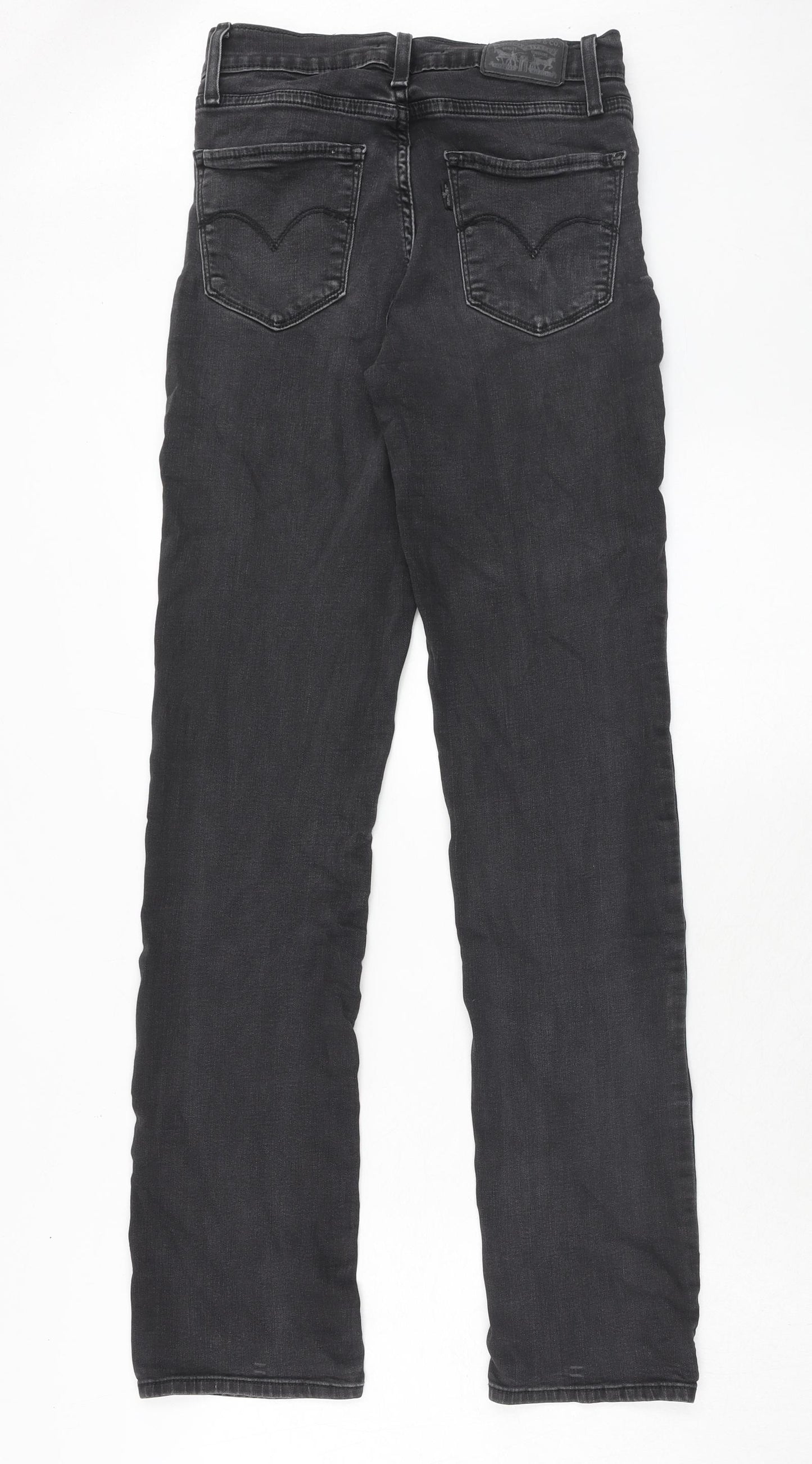 Levi's Mens Grey Cotton Straight Jeans Size 27 in Regular Zip