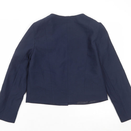 ASOS Womens Blue Polyester Jacket Blazer Size 12 - Open