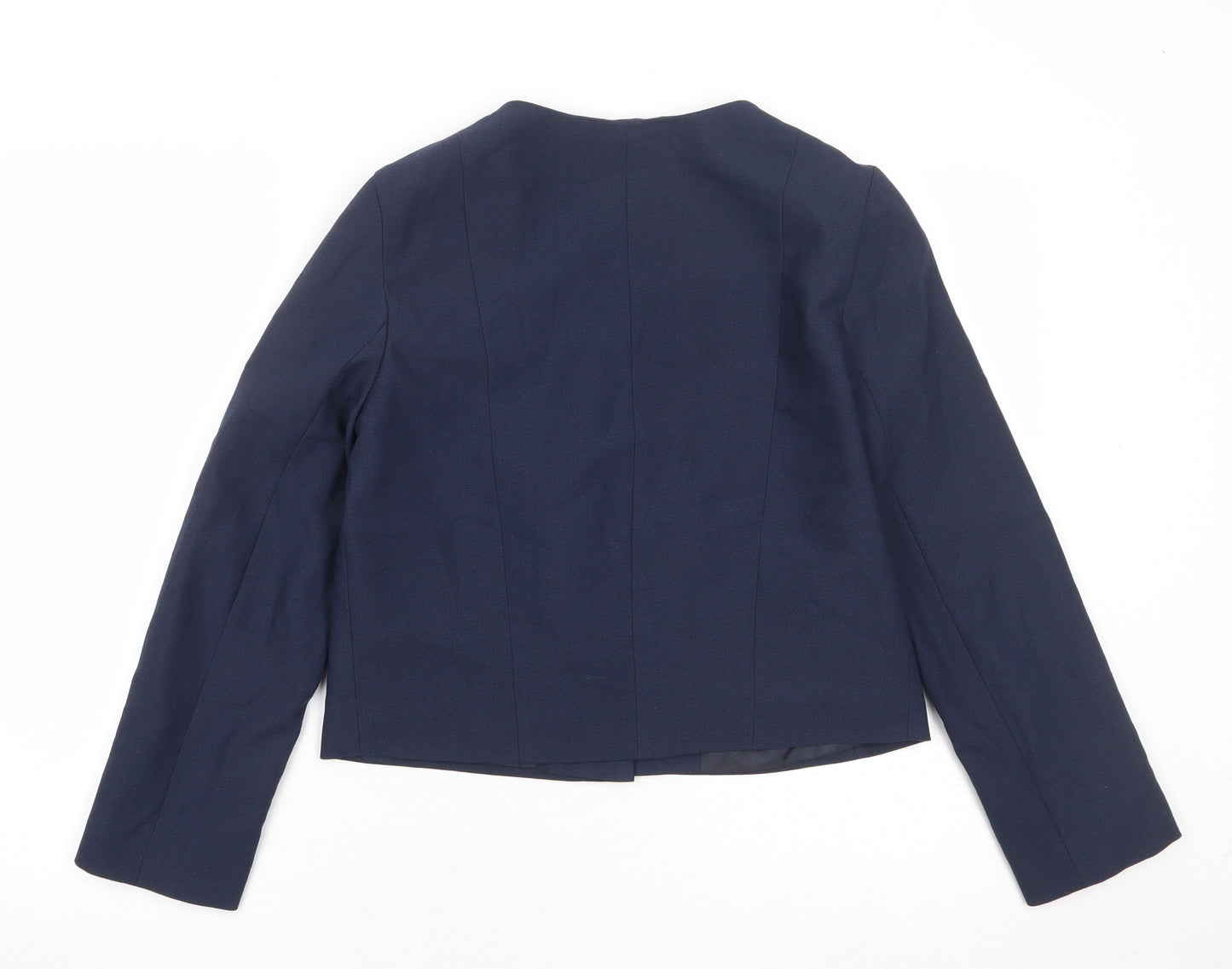 ASOS Womens Blue Polyester Jacket Blazer Size 12 - Open