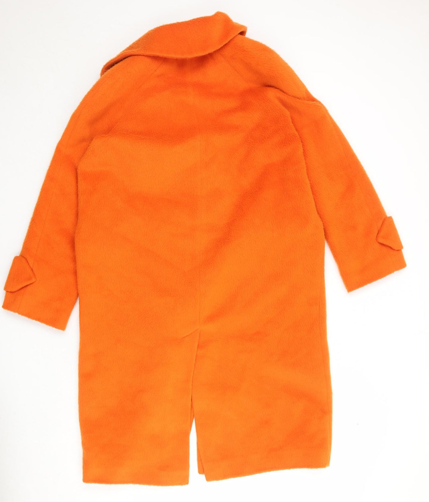 Miss Selfridge Womens Orange Overcoat Coat Size L Snap