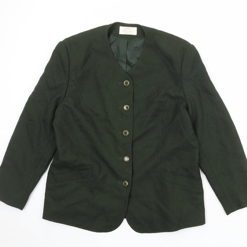 Eastex Womens Green Wool Jacket Blazer Size 16