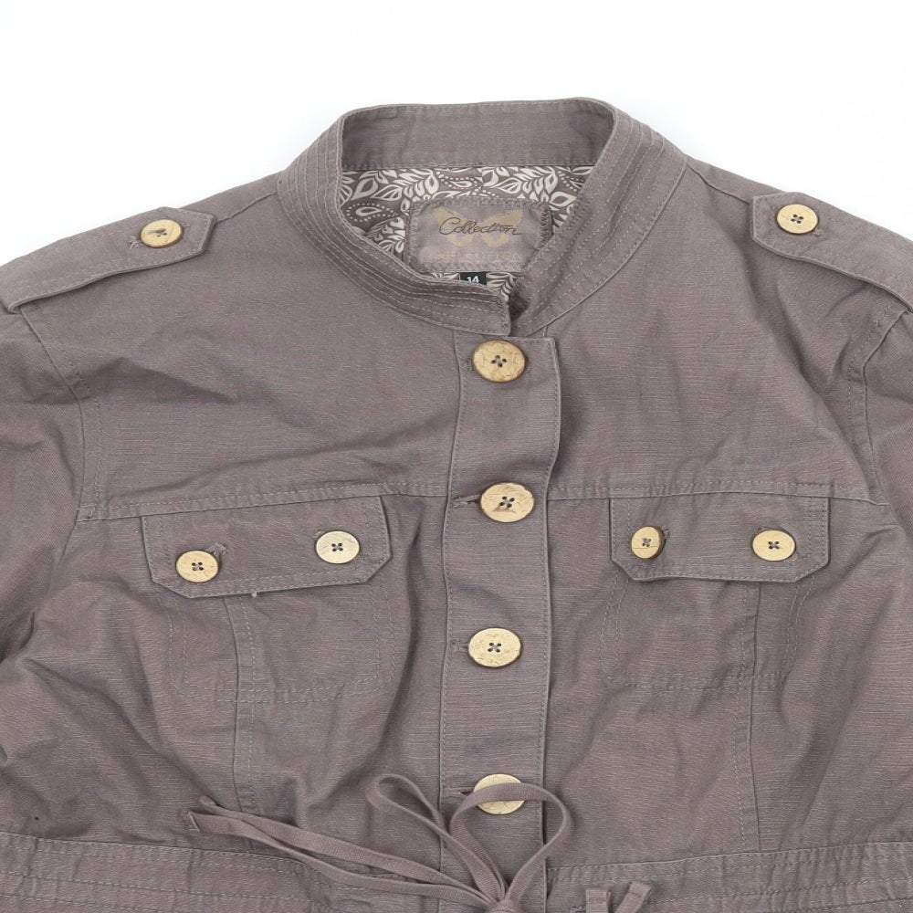 Debenhams Womens Brown Jacket Size 14 Button