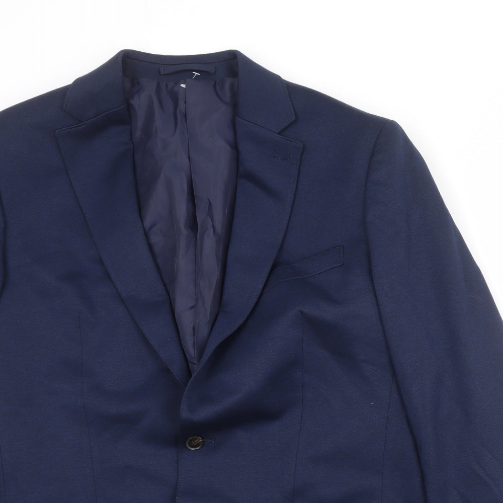 Marks and Spencer Mens Blue Polyester Jacket Suit Jacket Size 42 Regular