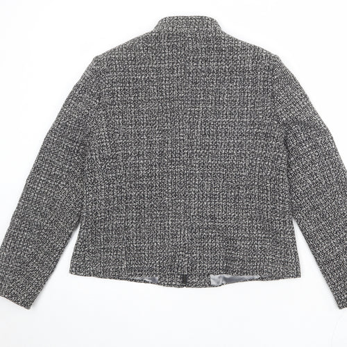 Article Womens Black Geometric Jacket Size 16 Zip