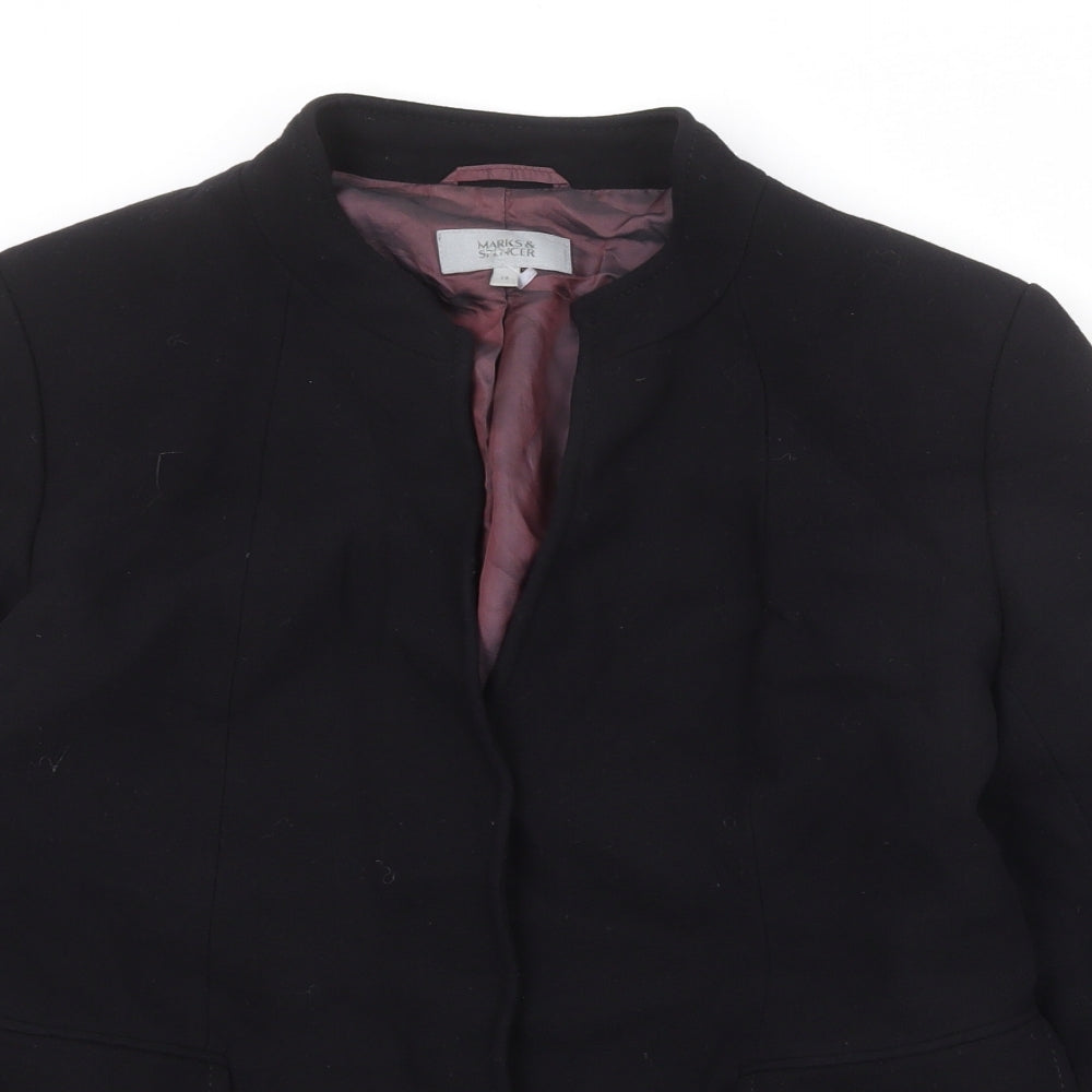Marks and Spencer Womens Black Viscose Jacket Blazer Size 14