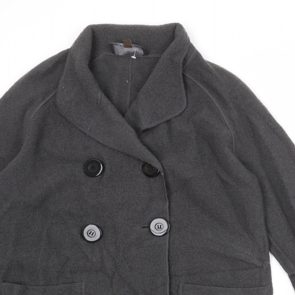 Fenn Wright Manson Womens Grey Overcoat Coat Size 8 Button