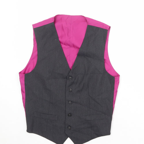 Marks and Spencer Mens Grey Polyester Jacket Suit Waistcoat Size 38 Regular