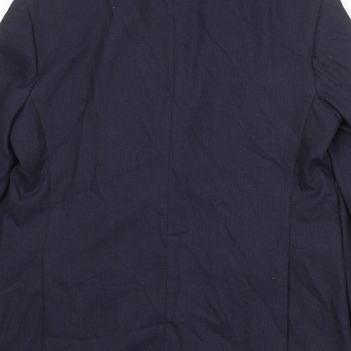 Zara Mens Blue Polyester Jacket Suit Jacket Size 40 Regular