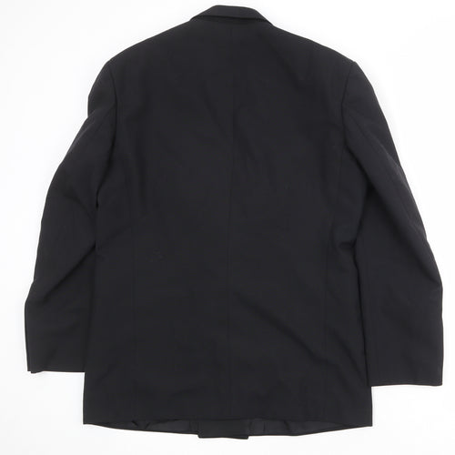 St Michael Mens Black Wool Tuxedo Suit Jacket Size 40 Regular