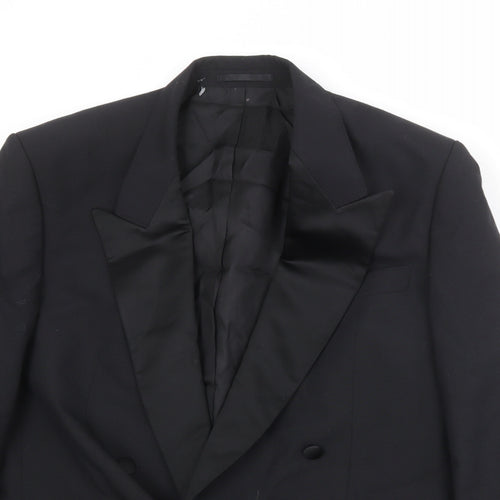 St Michael Mens Black Wool Tuxedo Suit Jacket Size 40 Regular