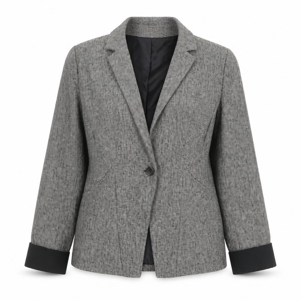 Front view of Next women’s grey polyester jacket blazer, size UK 10