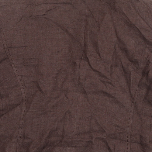 Alex & Co Womens Brown Linen Jacket Blazer Size 14
