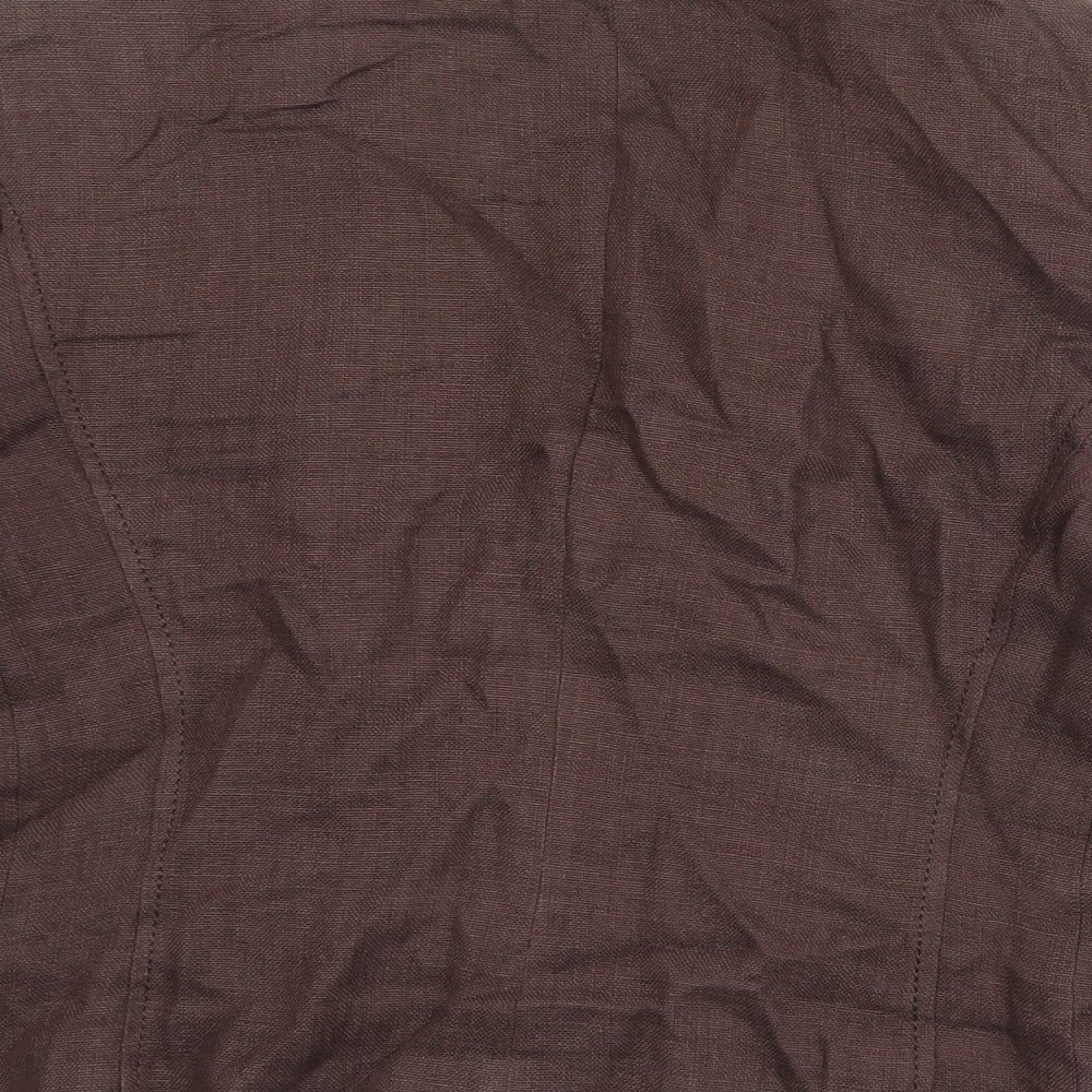 Alex & Co Womens Brown Linen Jacket Blazer Size 14