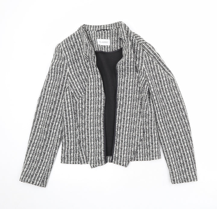 Marks and Spencer Womens Black Geometric Jacket Blazer Size 12