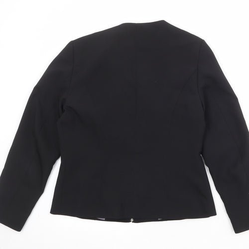 Essentials Womens Black Jacket Blazer Size 12 Zip