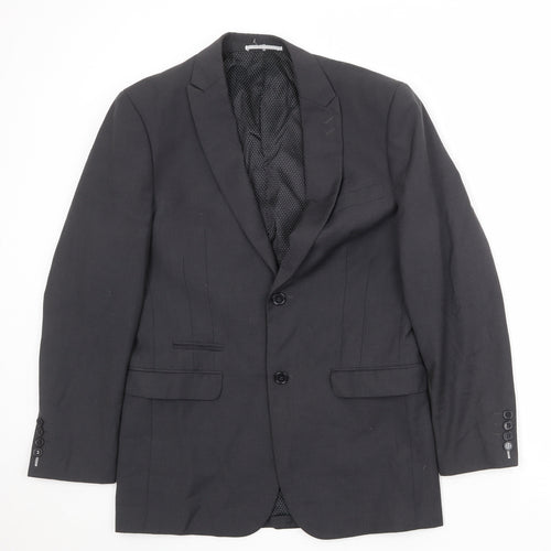 Skopes Mens Black Polyester Jacket Suit Jacket Size 36 Regular
