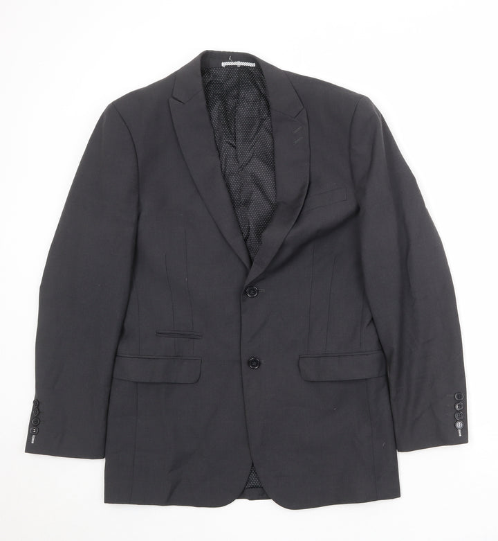 Skopes Mens Black Polyester Jacket Suit Jacket Size 36 Regular