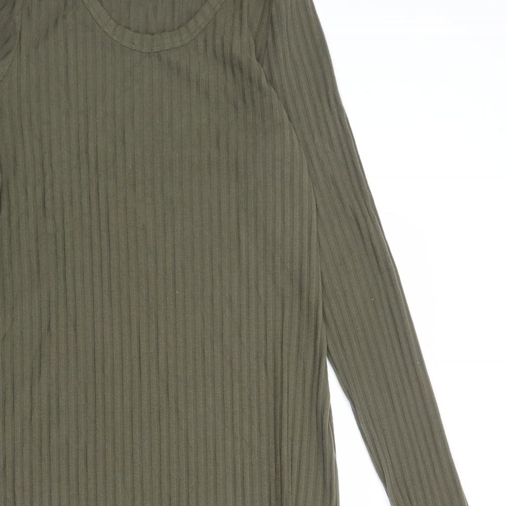 Marks and Spencer Womens Green Polyester Pencil Dress Size 12 Round Neck Pullover