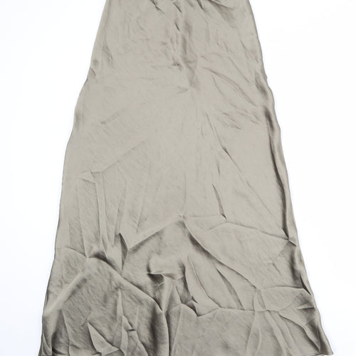 Marks and Spencer Womens Green Polyester Swing Skirt Size 10 Drawstring