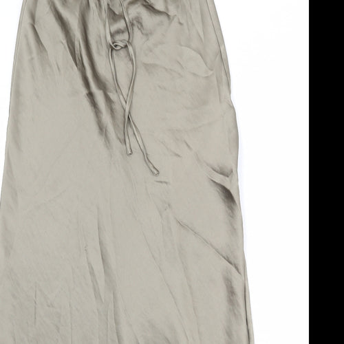 Marks and Spencer Womens Green Polyester Swing Skirt Size 10 Drawstring