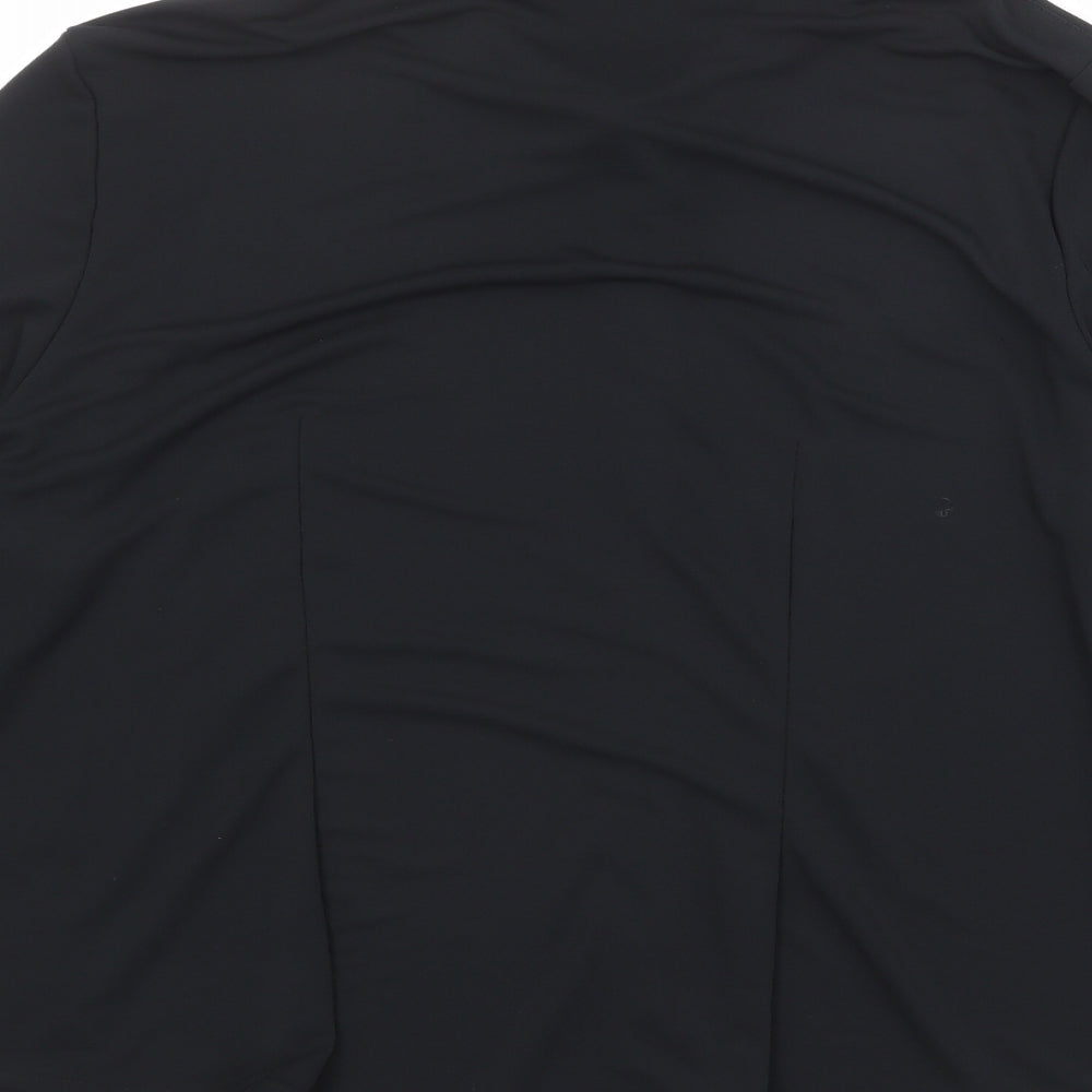 Marks and Spencer Womens Black Polyester Basic Button-Up Size 22 Collared