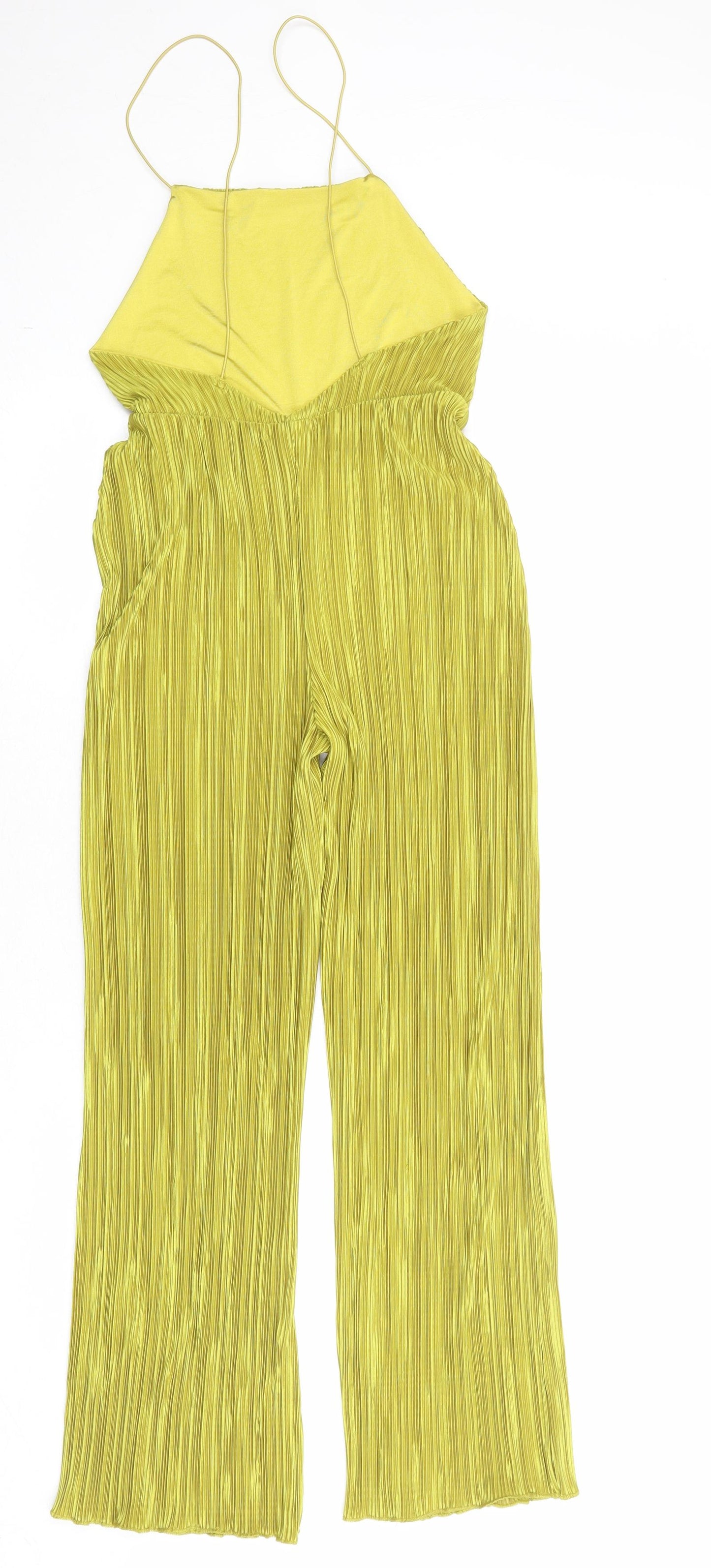 IX London Womens Yellow Polyester Jumpsuit One-Piece Size 8 Pullover - Plisse