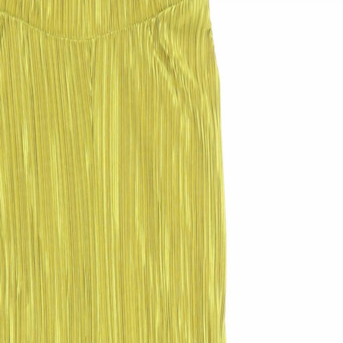IX London Womens Yellow Polyester Jumpsuit One-Piece Size 8 Pullover - Plisse