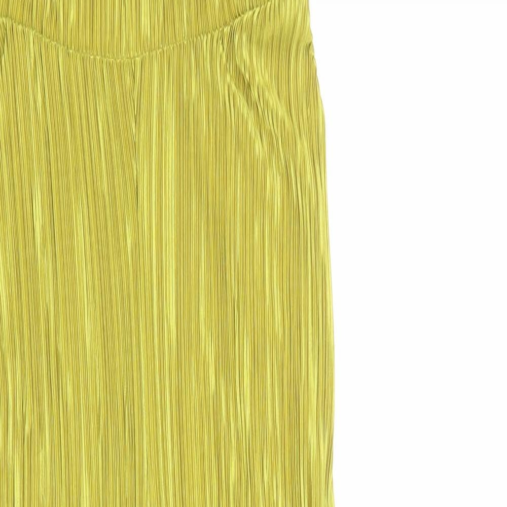 IX London Womens Yellow Polyester Jumpsuit One-Piece Size 8 Pullover - Plisse