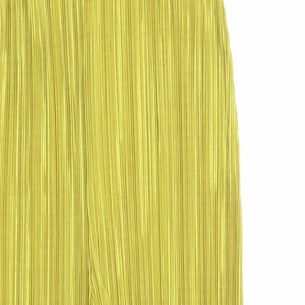 IX London Womens Yellow Polyester Jumpsuit One-Piece Size 8 Pullover - Plisse