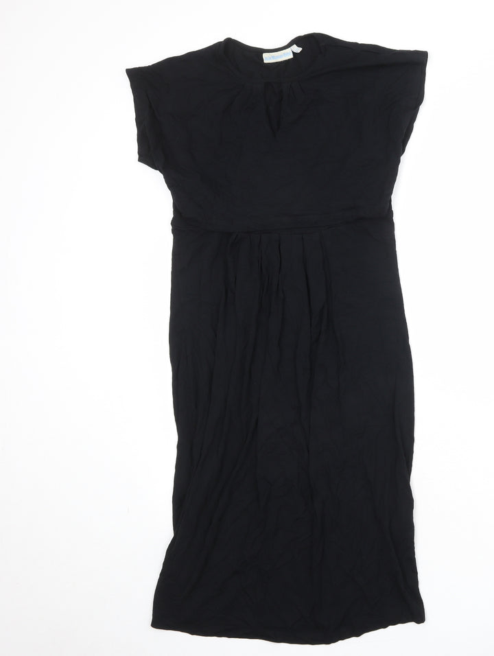 JoJo Maman Bébé Womens Black Viscose A-Line Size S Round Neck Pullover