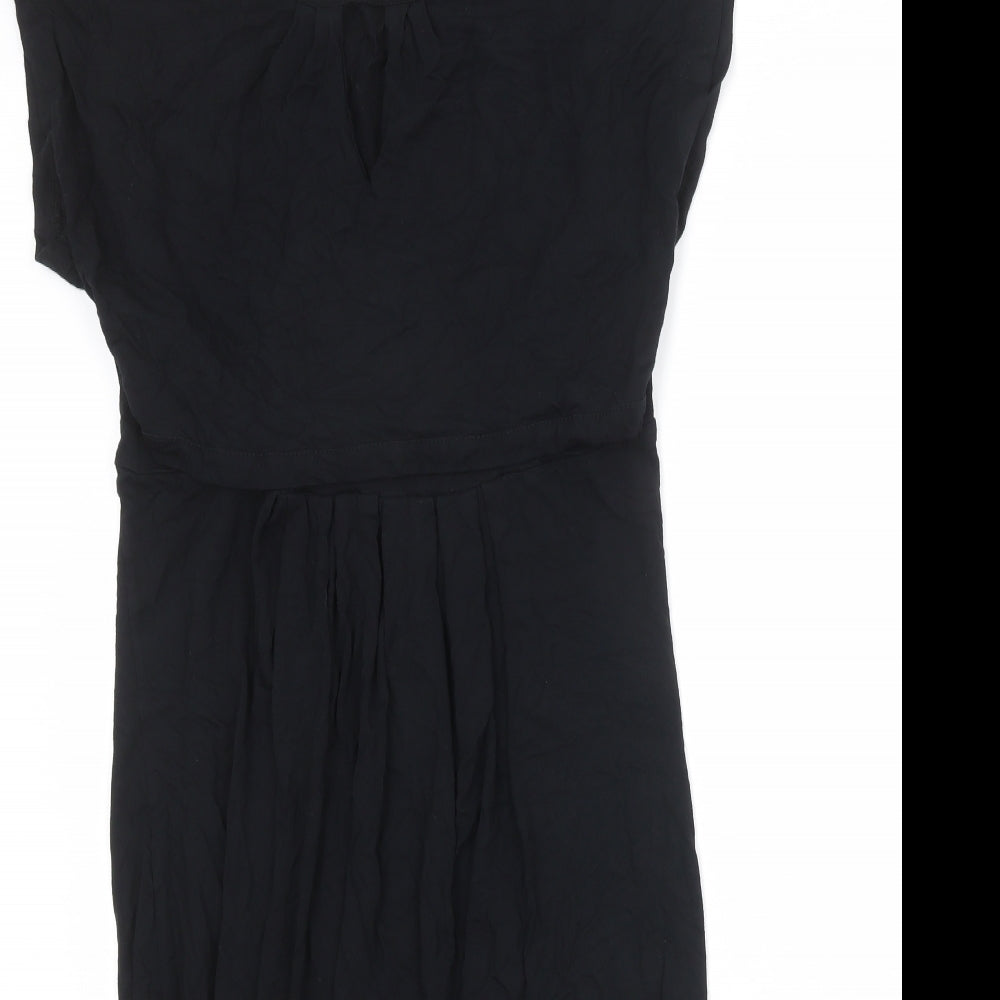 JoJo Maman Bébé Womens Black Viscose A-Line Size S Round Neck Pullover