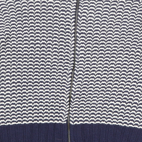 New Look Womens Blue Round Neck Geometric Acrylic Pullover Jumper Size 8