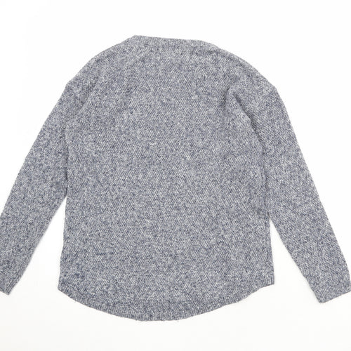 Fat Face Womens Blue Round Neck Cotton Pullover Jumper Size 10