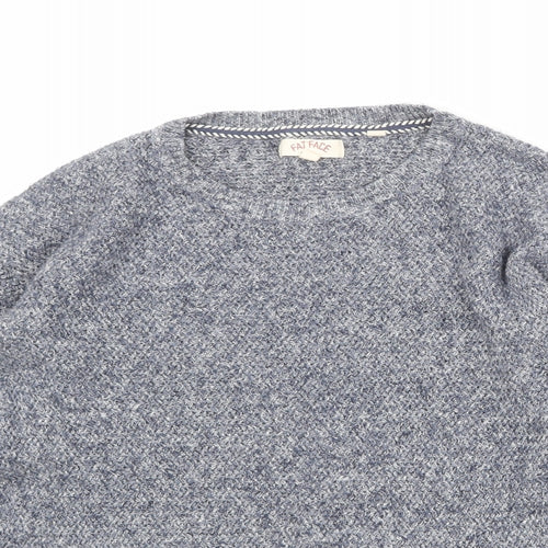 Fat Face Womens Blue Round Neck Cotton Pullover Jumper Size 10