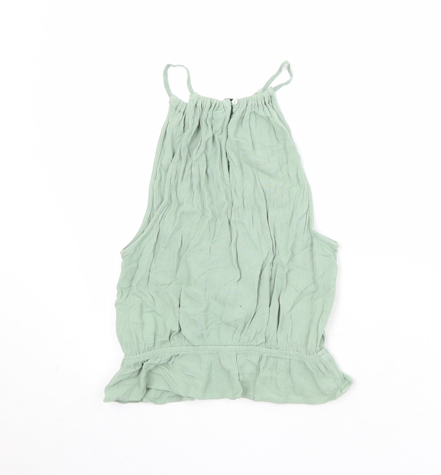 Divided by H&M Womens Green Viscose Basic Tank Size 8 Round Neck