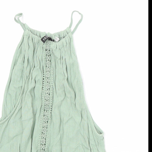 Divided by H&M Womens Green Viscose Basic Tank Size 8 Round Neck