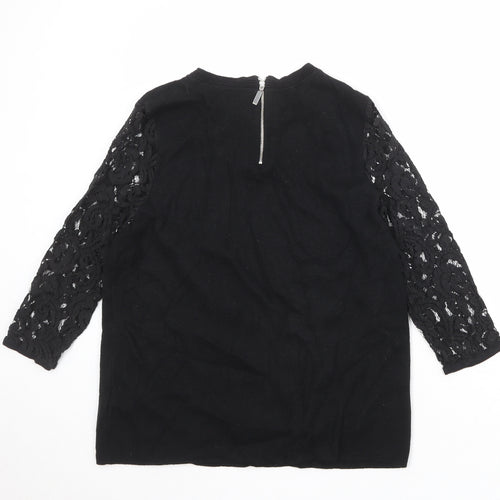 Per Una Womens Black Round Neck Viscose Pullover Jumper Size 14