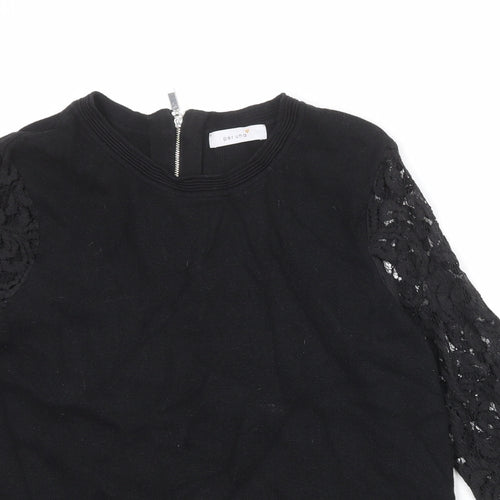 Per Una Womens Black Round Neck Viscose Pullover Jumper Size 14
