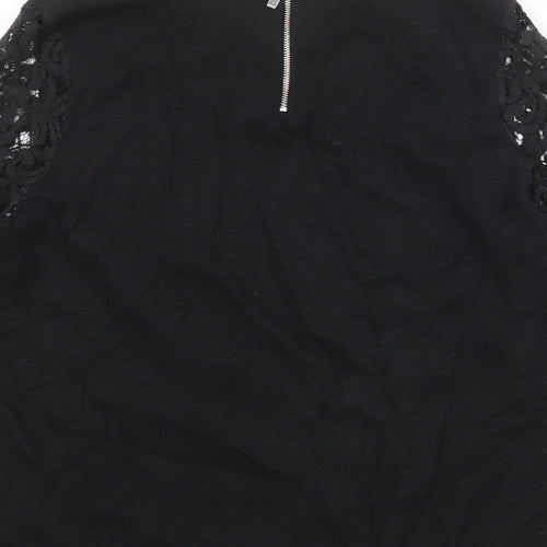 Per Una Womens Black Round Neck Viscose Pullover Jumper Size 14