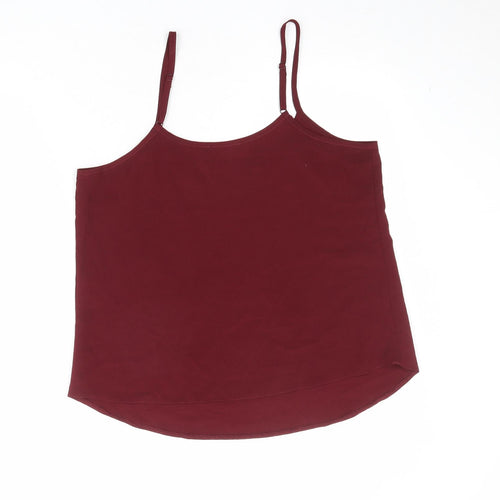 Select Womens Red Polyester Basic Tank Size 14 Round Neck