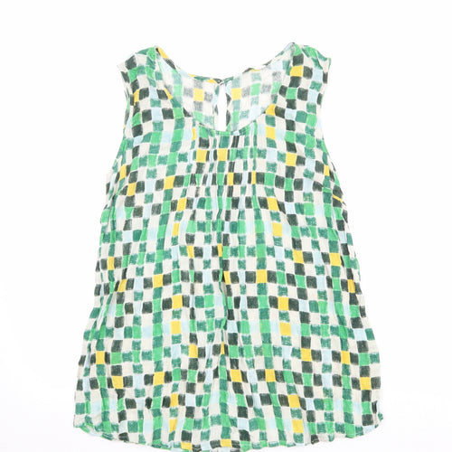 Nomads Womens Multicoloured Geometric Polyester Basic Tank Size 14 Round Neck
