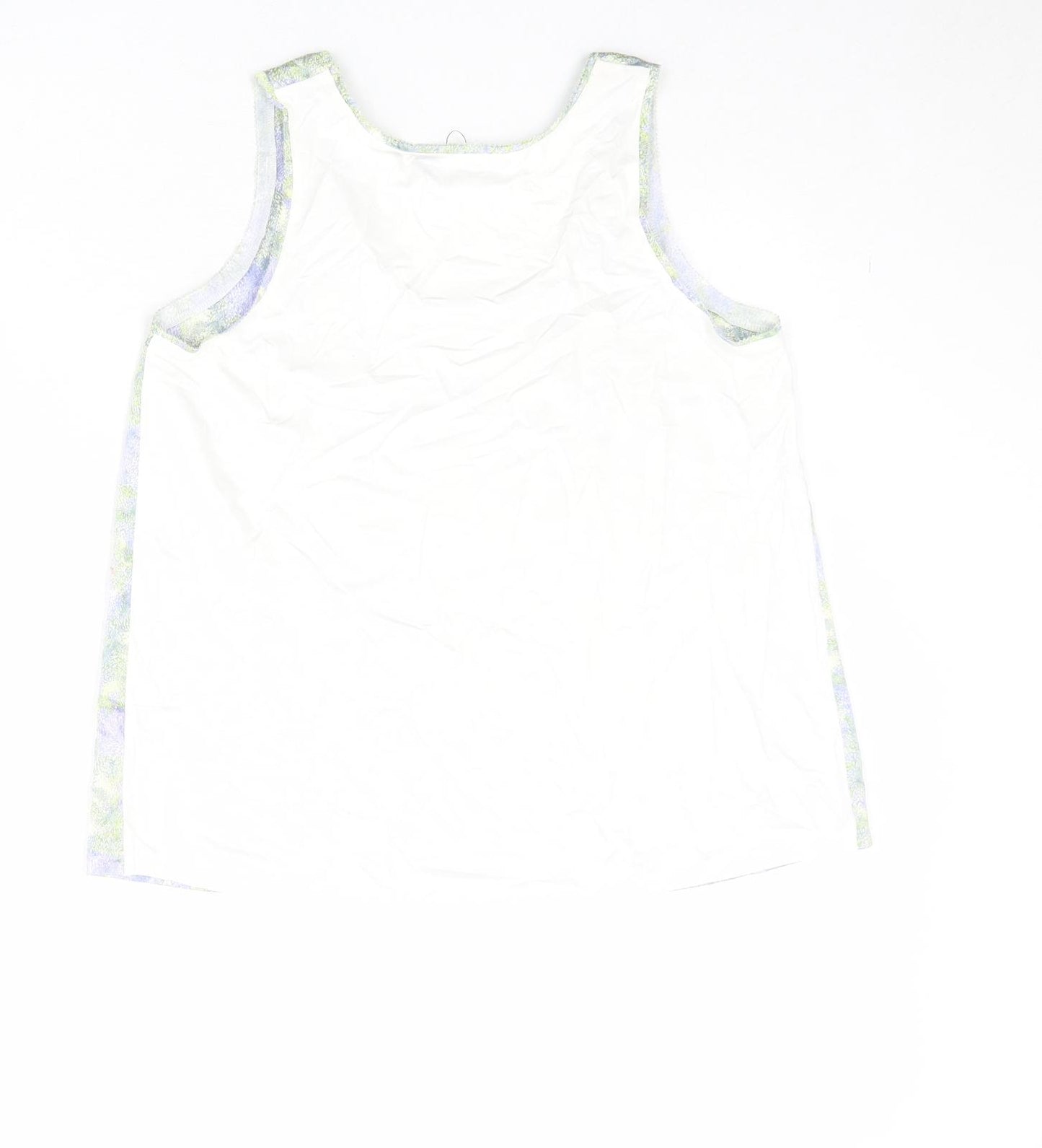 Marks and Spencer Womens Multicoloured Geometric Polyester Basic Tank Size 8 Round Neck