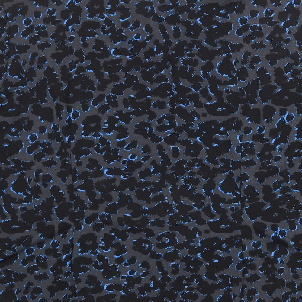 Marks and Spencer Womens Black Animal Print Polyester Basic Button-Up Size 22 Collared - Leopard Print
